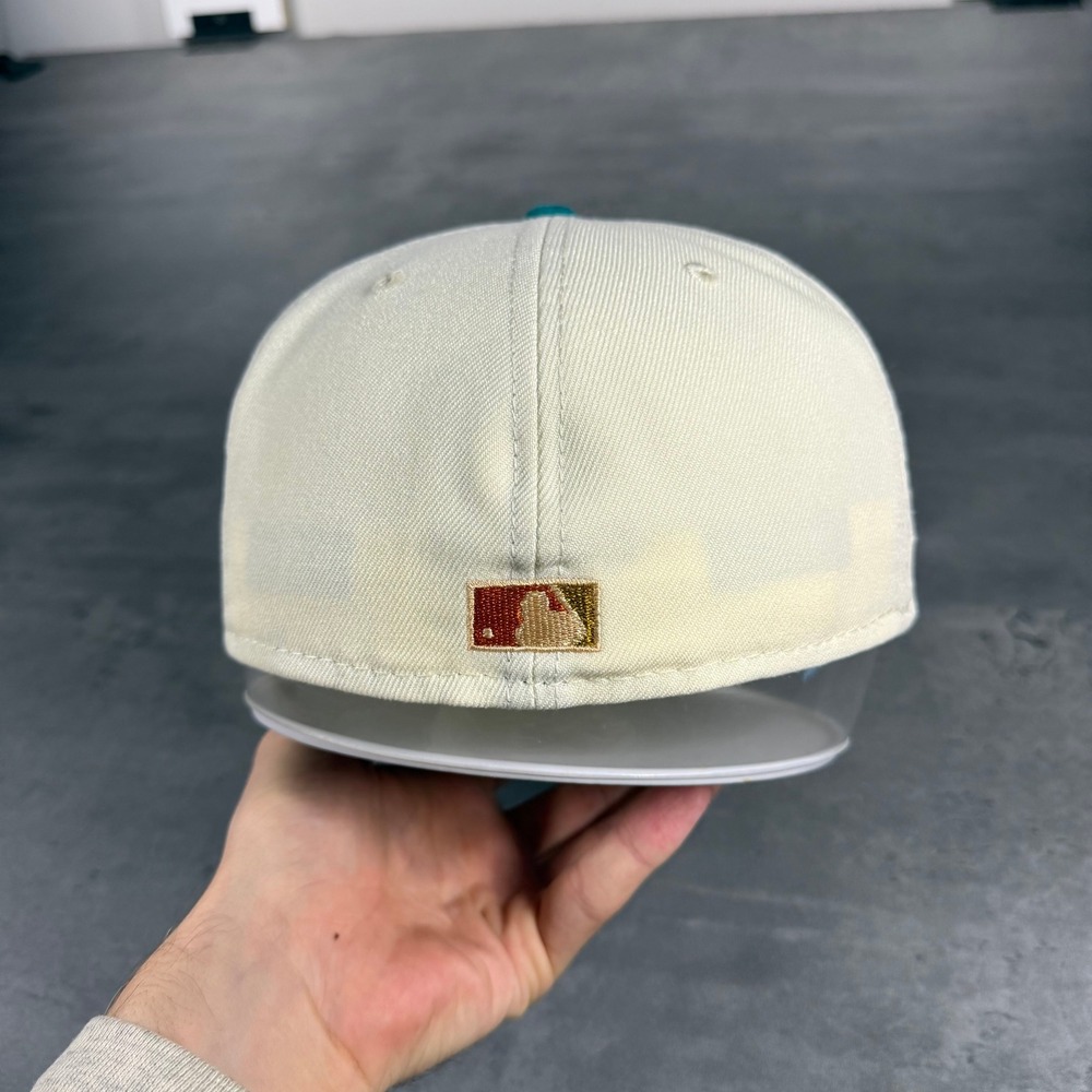 Hat Club Cincinnati Reds New Era Cap Cream Teal 3D Logo Riverfront Cinergy Patch - Picture 6 of 8